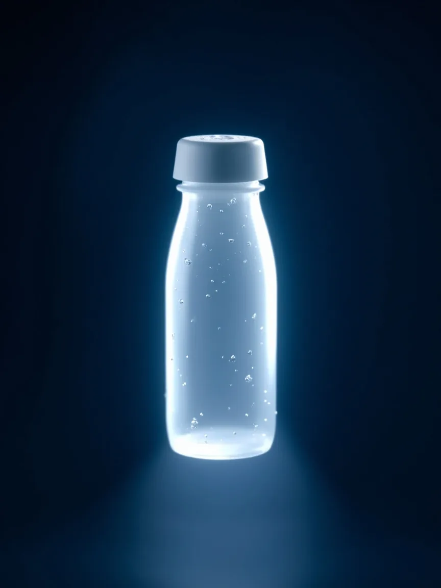 AQUEA frosted glass bottle with water droplets