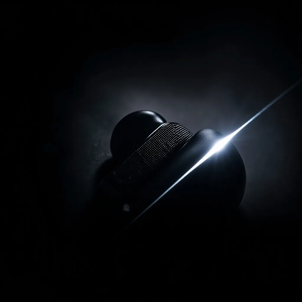 Macro of the earbud driver grille
